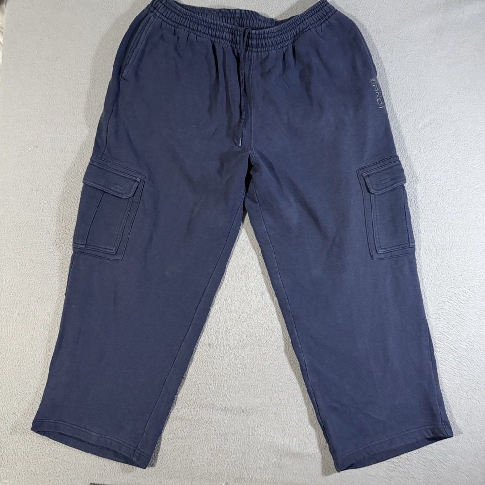 VTG Y2K AND1 Baggy Cargo Sweatpants Blue Mens XL Skate Grunge Hip Hop Retro